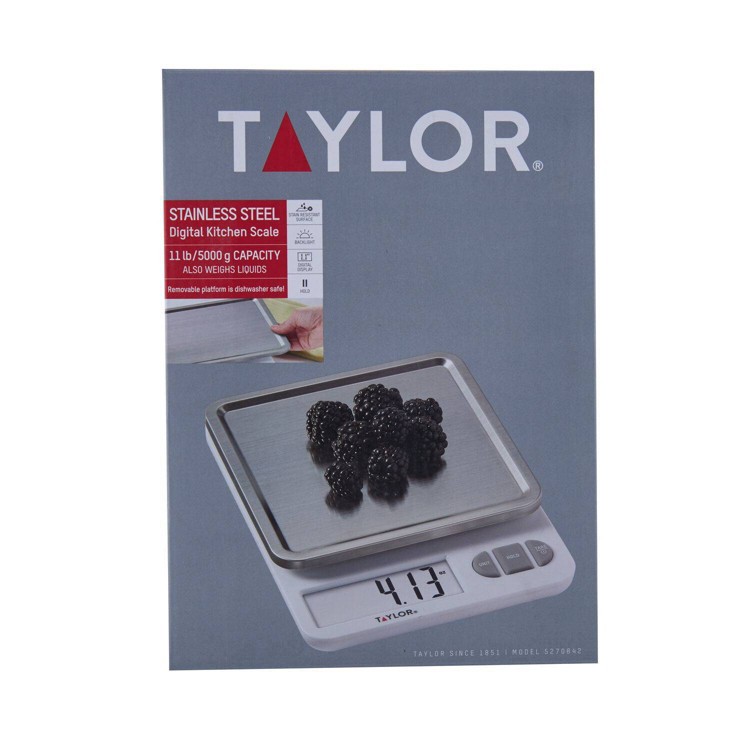 slide 7 of 36, Taylor Digital Kitchen Scale Stainless Steel Platform, 11 lb