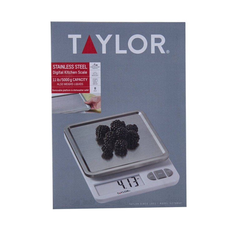 slide 33 of 36, Taylor Digital Kitchen Scale Stainless Steel Platform, 11 lb