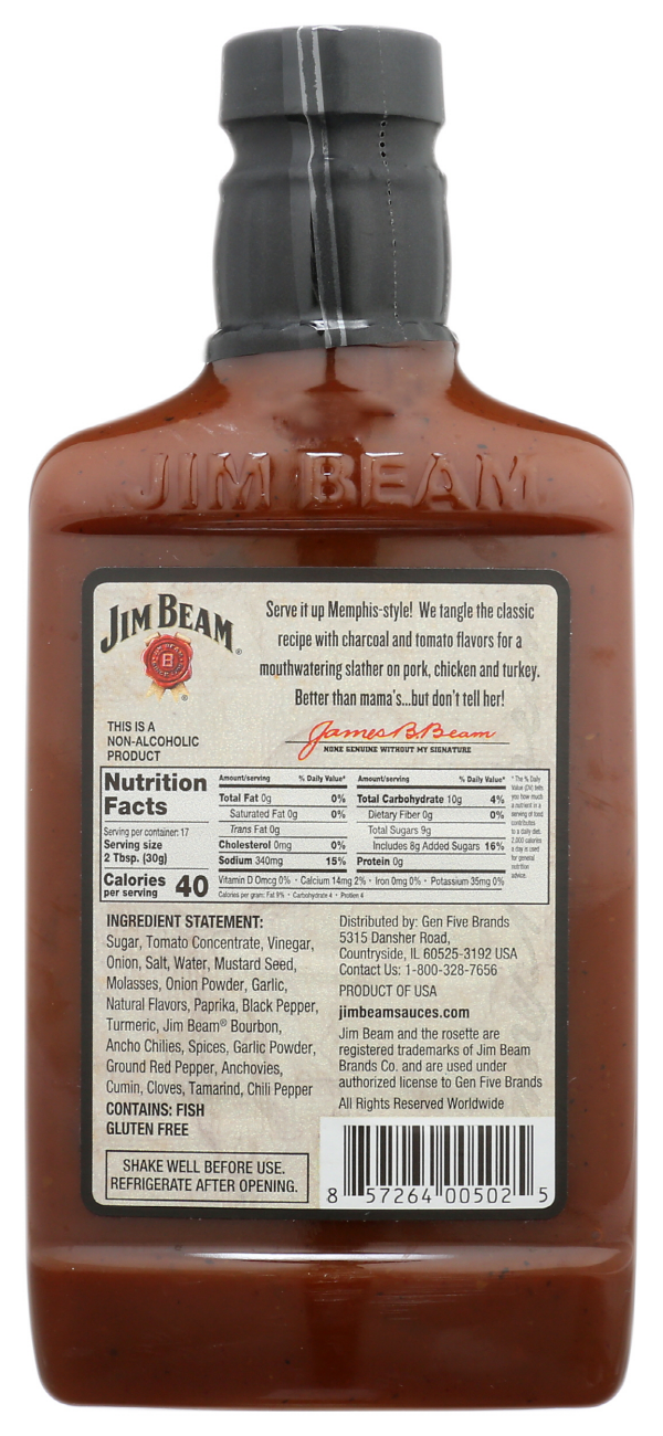 slide 4 of 4, Jim Beam Southern Tang Barbecue Sauce, 18 fl oz