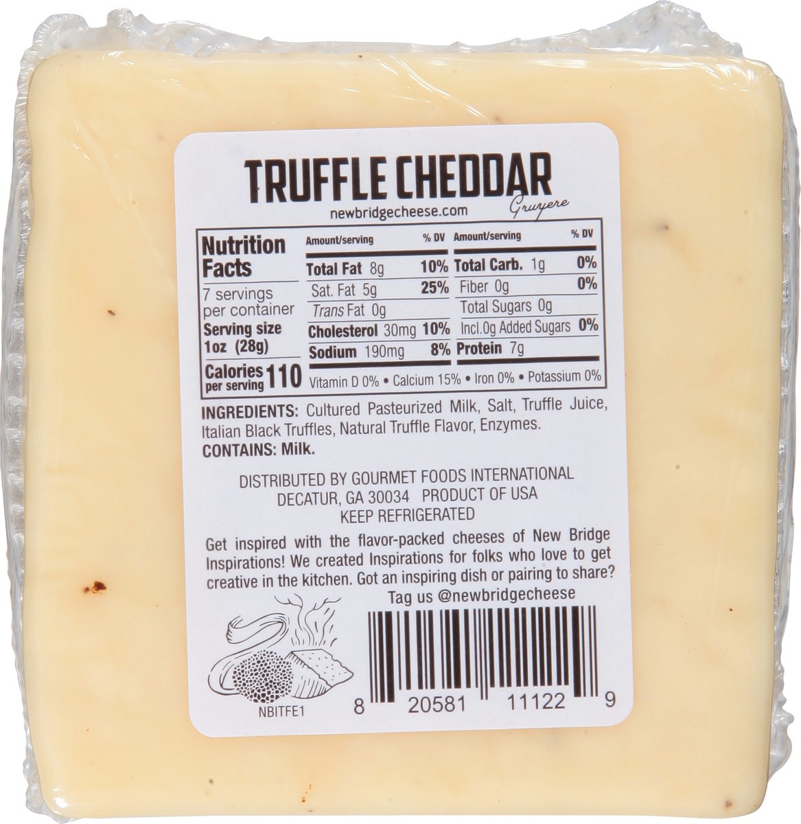 slide 9 of 13, New Bridge Truffle Cheddar Cheese 7 oz, 7 oz
