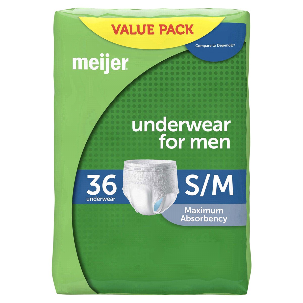 slide 1 of 17, Meijer Underwear for Men, Maximum Absorbency, Small/Medium, 36 ct