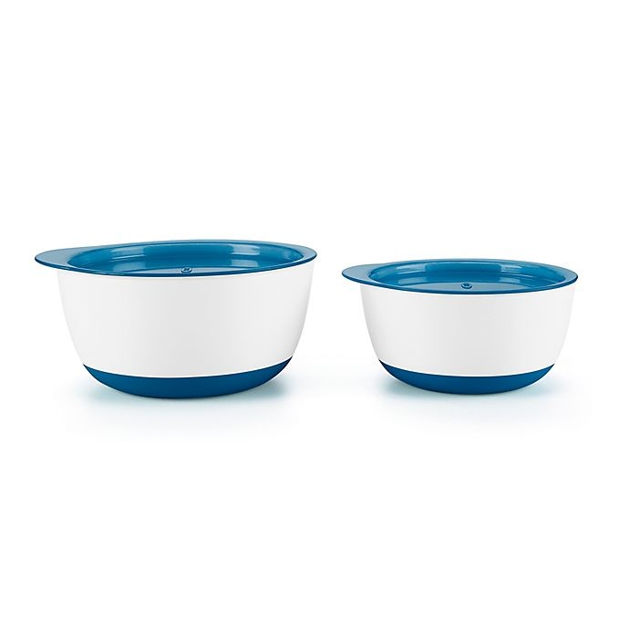 slide 2 of 8, OXO Tot Bowl Set with Lids - Navy, 2 ct