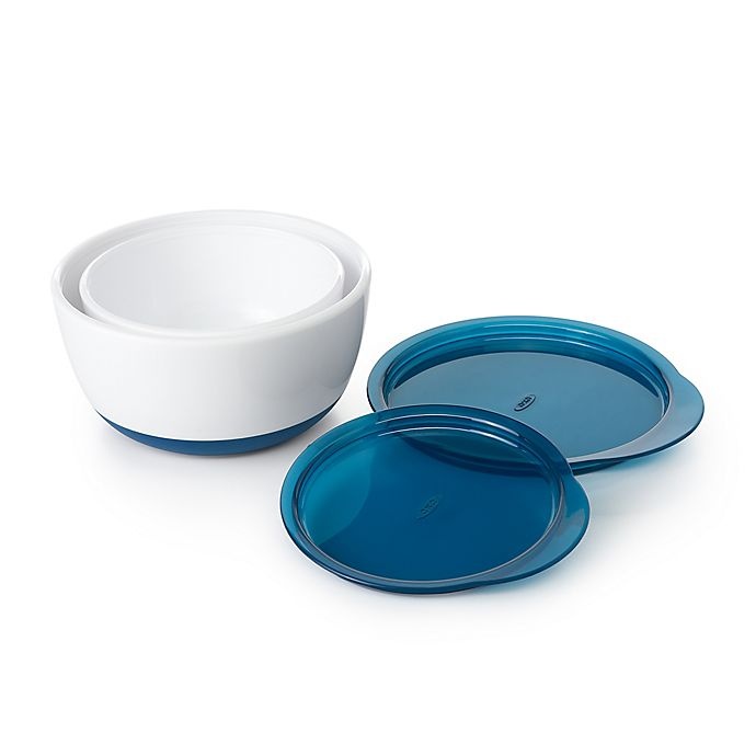 slide 4 of 8, OXO Tot Bowl Set with Lids - Navy, 2 ct