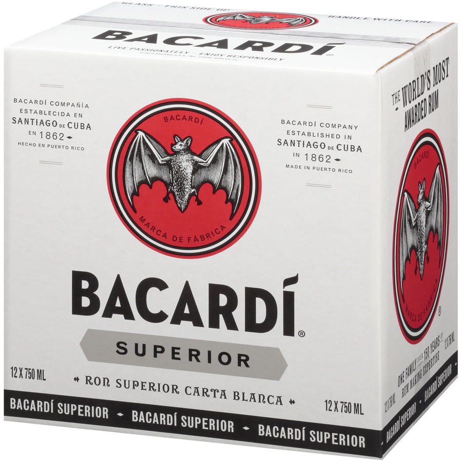 slide 2 of 3, Bacardi Rum Silver Light 80 Proof, 1 ct