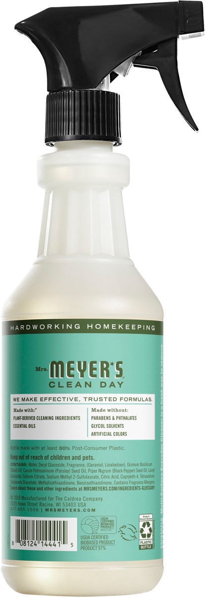 slide 2 of 3, Mrs. Meyer's Mrs. Meyer''s Clean Day Multi-Surface Everyday Cleaner, Basil Scent, 16 Ounce Bottle, 16 fl oz