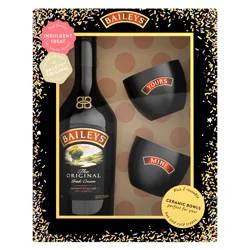 Bailey's Original Irish Cream Liqueur, 750 ml Bottle with Two Ceramic Bowls