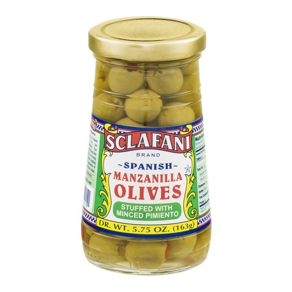 slide 1 of 1, Sclafani Spanish Stuffed Manzanilla Olives, 5.75 oz