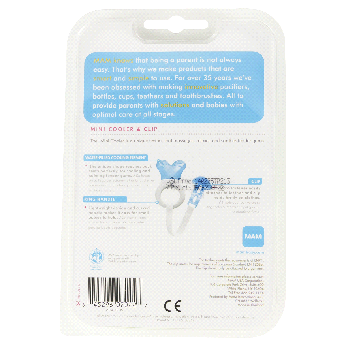 slide 2 of 2, MAM Mini Cooler Teether with Clip, 2+ Months, 1 ct