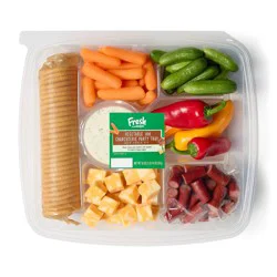 Fresh From Meijer Vegetable And Charcuterie Party Tray With Ranch Dip 30 Oz.