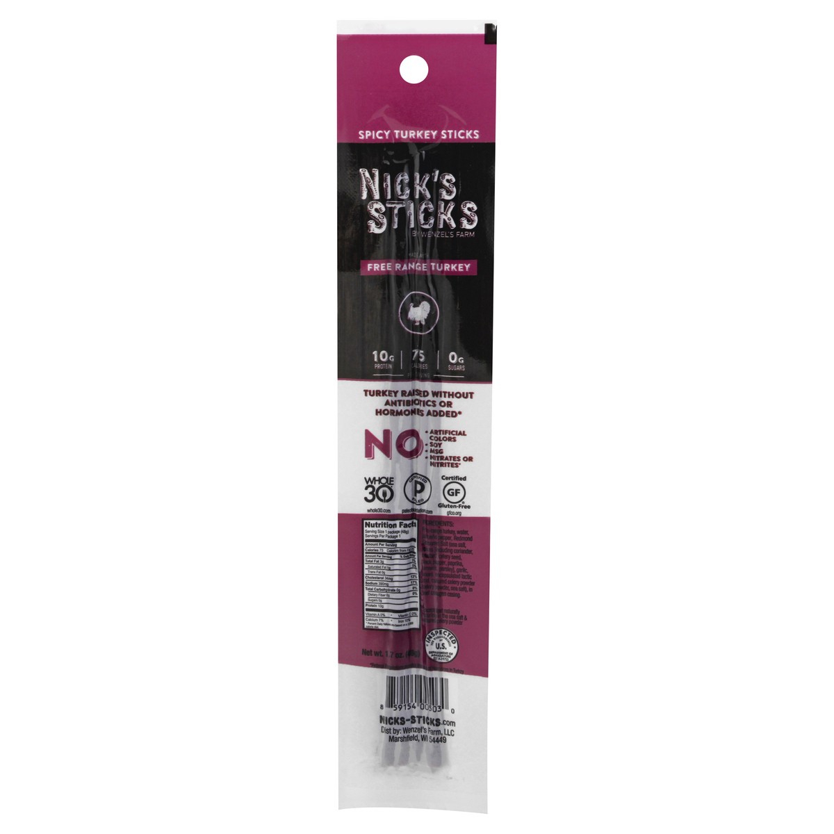 slide 9 of 13, Nick's Sticks Spicy Turkey Sticks 1.7 oz, 1.7 oz