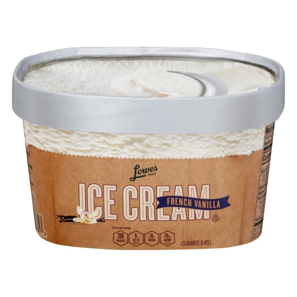 slide 1 of 1, Lowes Foods Ice Cream Premium French Vanilla, 48 oz