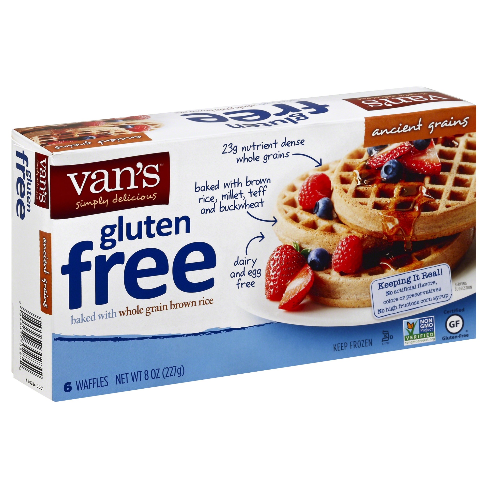 slide 1 of 1, Van's Gluten Free Ancient Grains Waffles, 6 ct; 8 oz