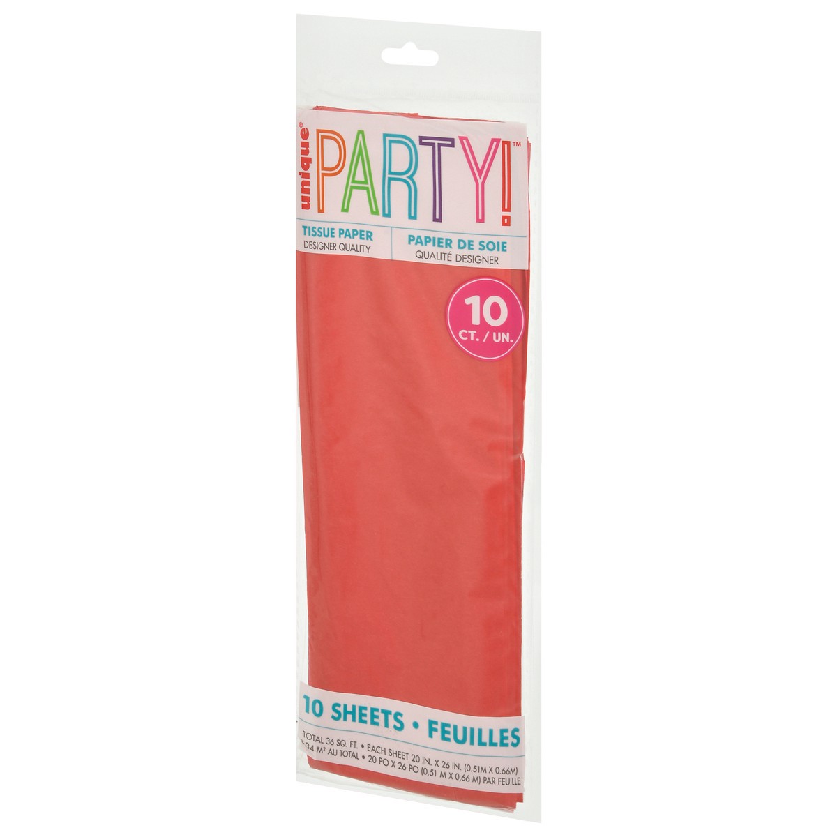 slide 2 of 9, Unique Party! Red Tissue Paper 10 Sheets, 10 ct