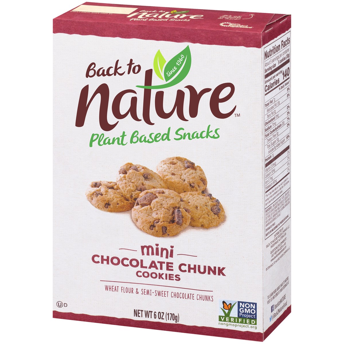 slide 2 of 9, Back to Nature™ Plant Based Snacks Mini Chocolate Chunk Cookies 6 oz. Box, 6 oz