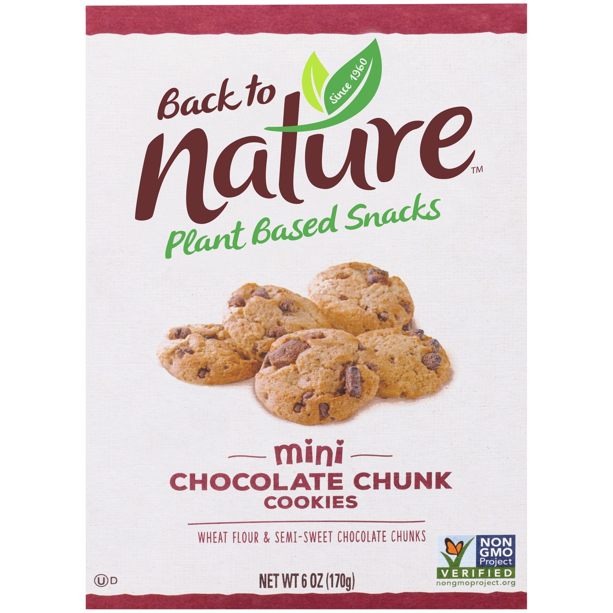 slide 5 of 9, Back to Nature™ Plant Based Snacks Mini Chocolate Chunk Cookies 6 oz. Box, 6 oz