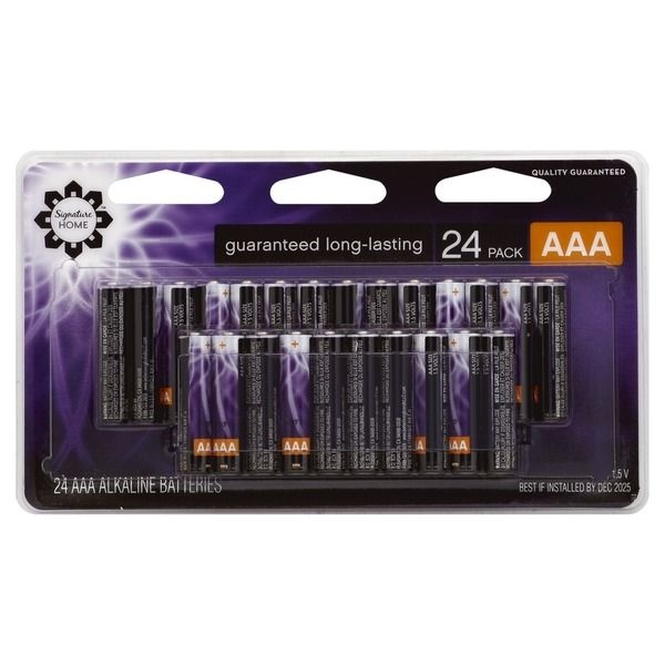 slide 1 of 1, Signature Batteries, Alkaline, Aaa, 24 Pack, 24 ct