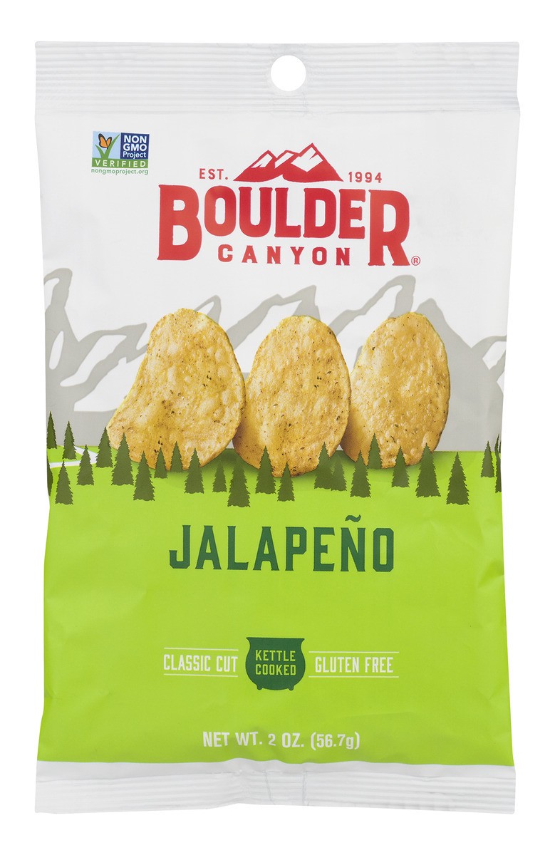 slide 1 of 1, Boulder Canyon Potato Chips Jalapeno, 2 oz