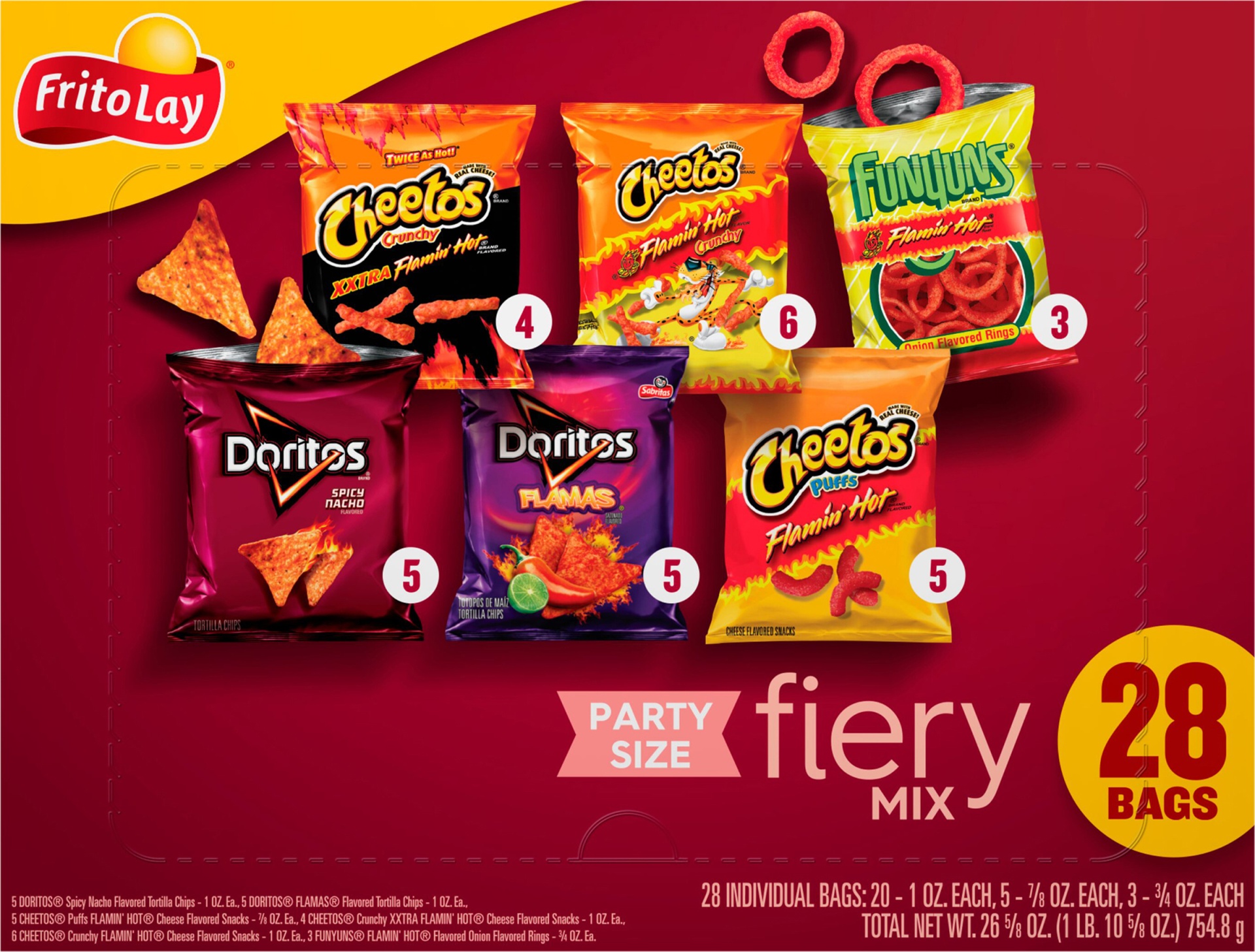 slide 1 of 1, Frito-Lay Fiery Mix Assorted Snacks, 28 ct