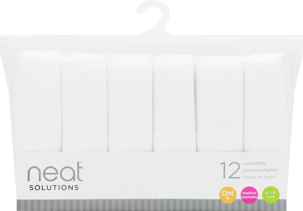 slide 9 of 11, Neat Solutions 0M+ Washcloths 12 ea, 12 ct