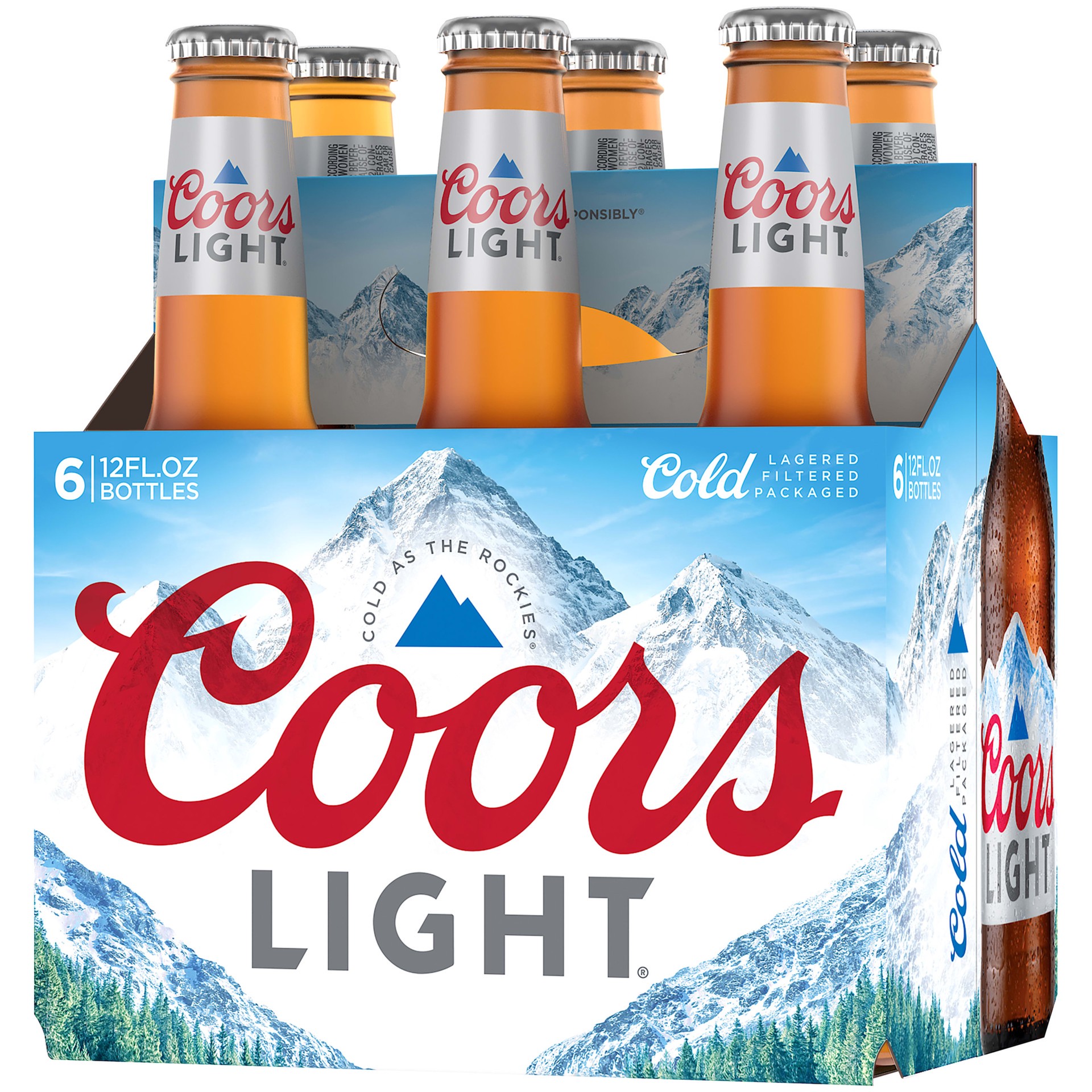 slide 4 of 5, Coors Lager Beer, 6 Pack, 12 fl oz Bottle, 4.2% ABV, 288 oz