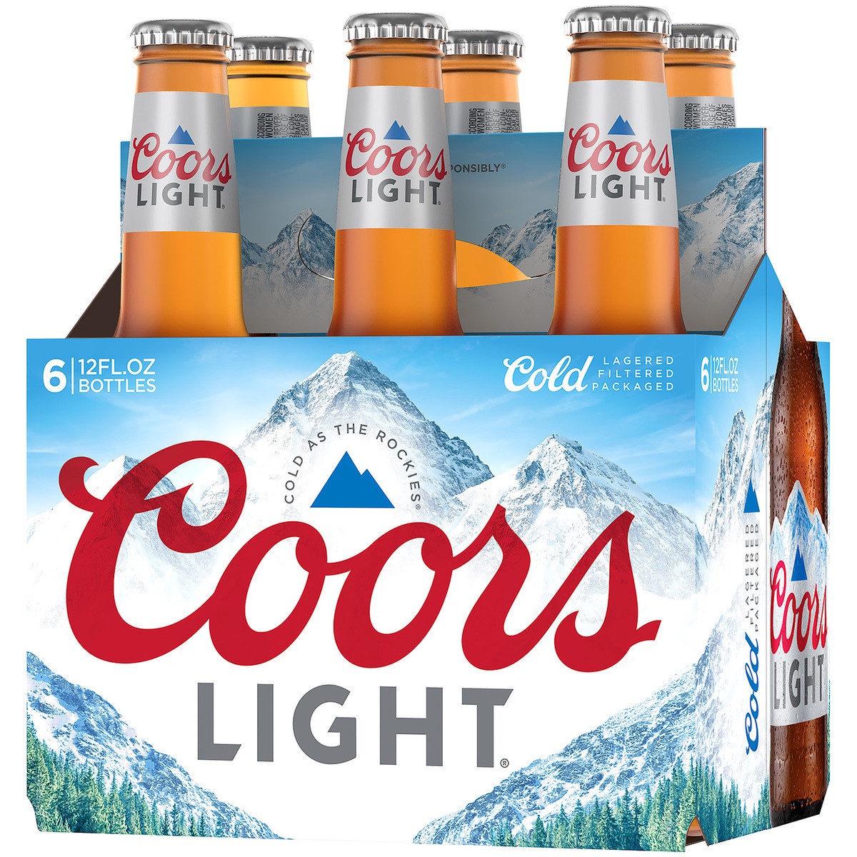 slide 1 of 5, Coors Lager Beer, 6 Pack, 12 fl oz Bottle, 4.2% ABV, 288 oz