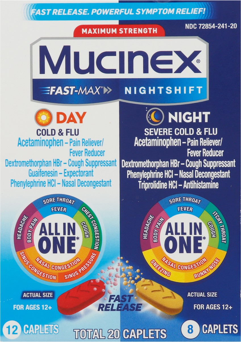 slide 6 of 9, Mucinex Fast Max Day Night, 20 ct