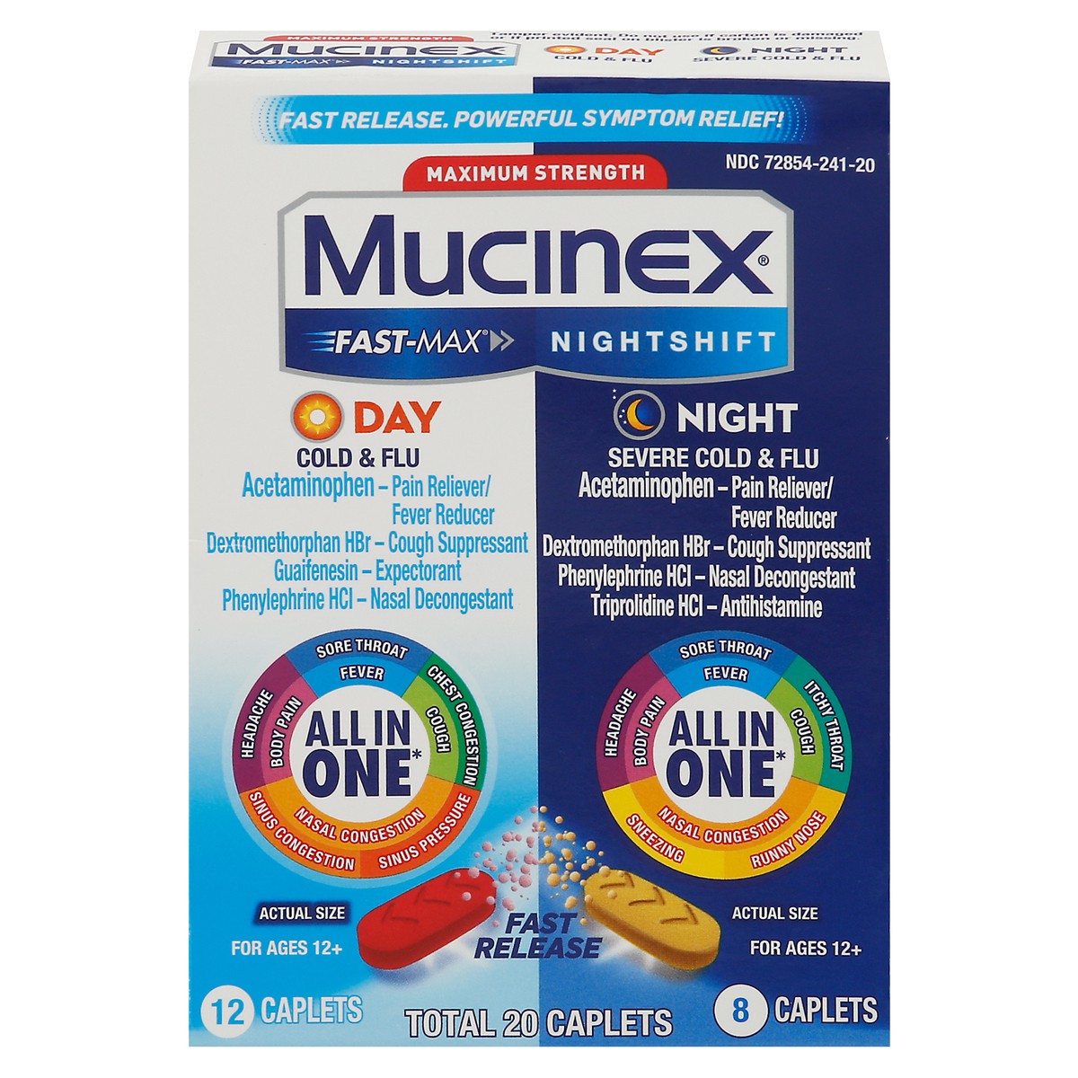 slide 1 of 9, Mucinex Fast Max Day Night, 20 ct