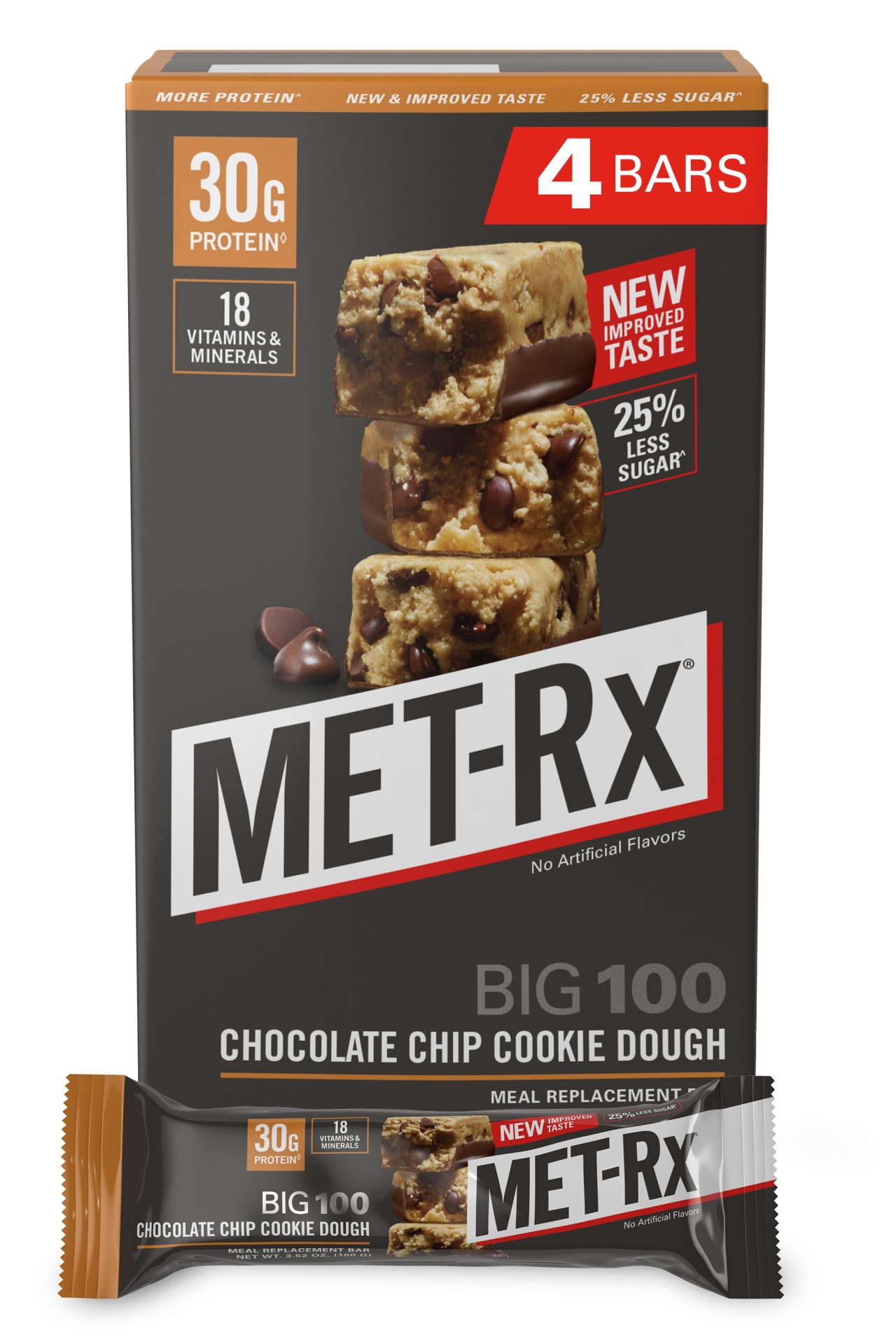 slide 1 of 1, MET-Rx Meal Replacement Bar 4 ea, 4 ct