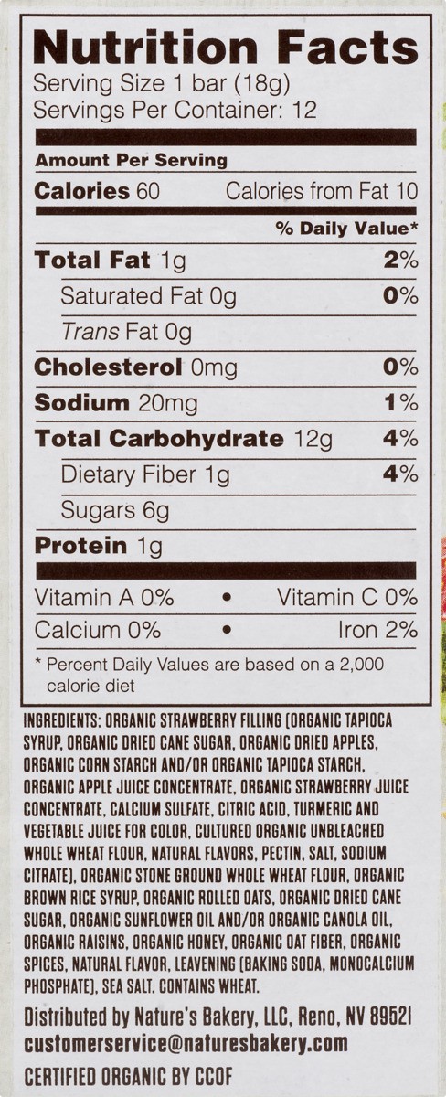 slide 6 of 9, Nature's Bakery Honey & Oat Strawberry Soft Baked Bars, 6 ct; 7.8 oz