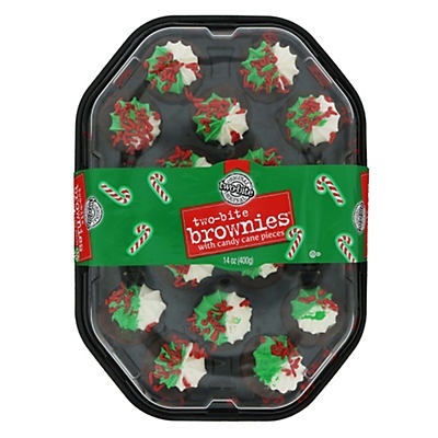 slide 1 of 1, two-bite Brownies With Candy Cane Pieces, 14 oz