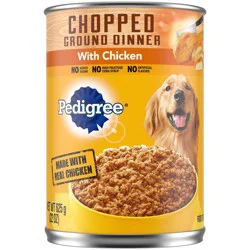 Pedigree Chopped Ground Dinner with Chicken Food for Dogs 22 oz
