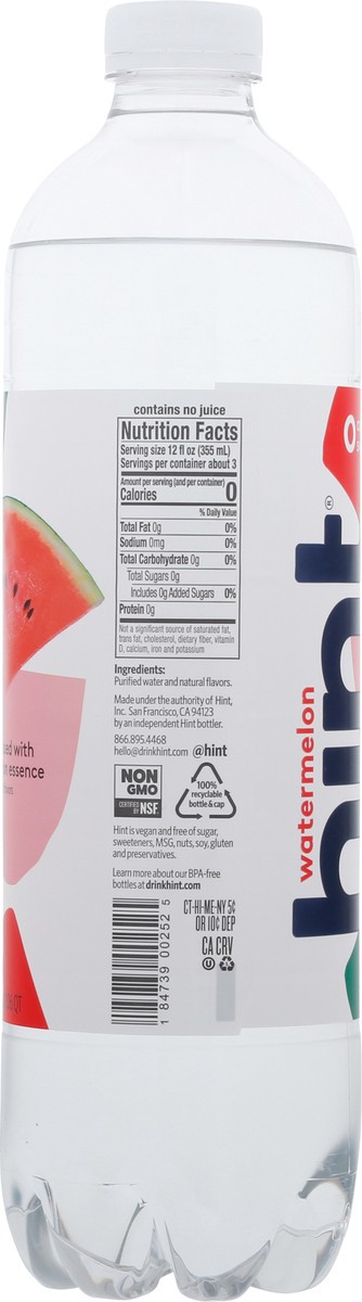 slide 7 of 9, Hint Watermelon Water 33.8 fl oz Bottle, 1 ct