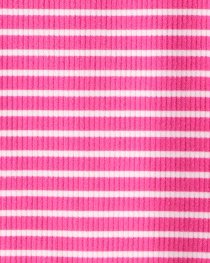 slide 2 of 2, Carter's Carters Girls Stripe Ribbed Top - Pink Fuchsia 7, 1 ct