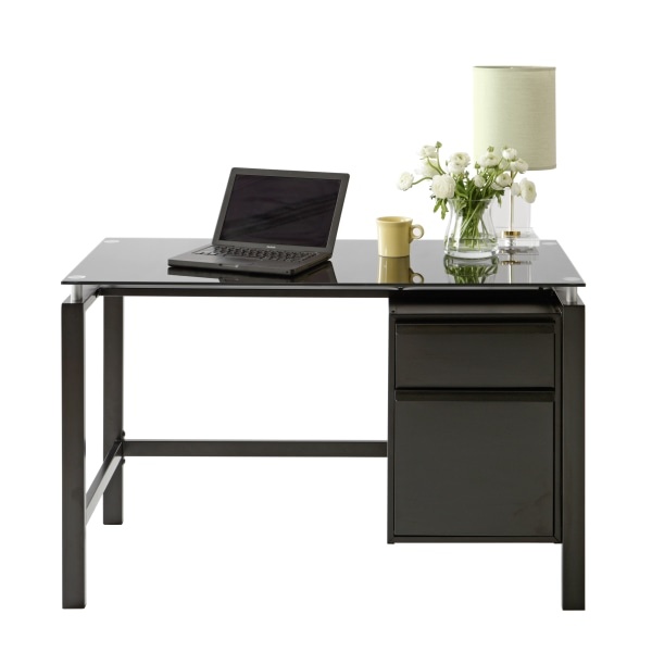 slide 1 of 3, Realspace Lake Point 46''W Writing Desk, Black, 1 ct