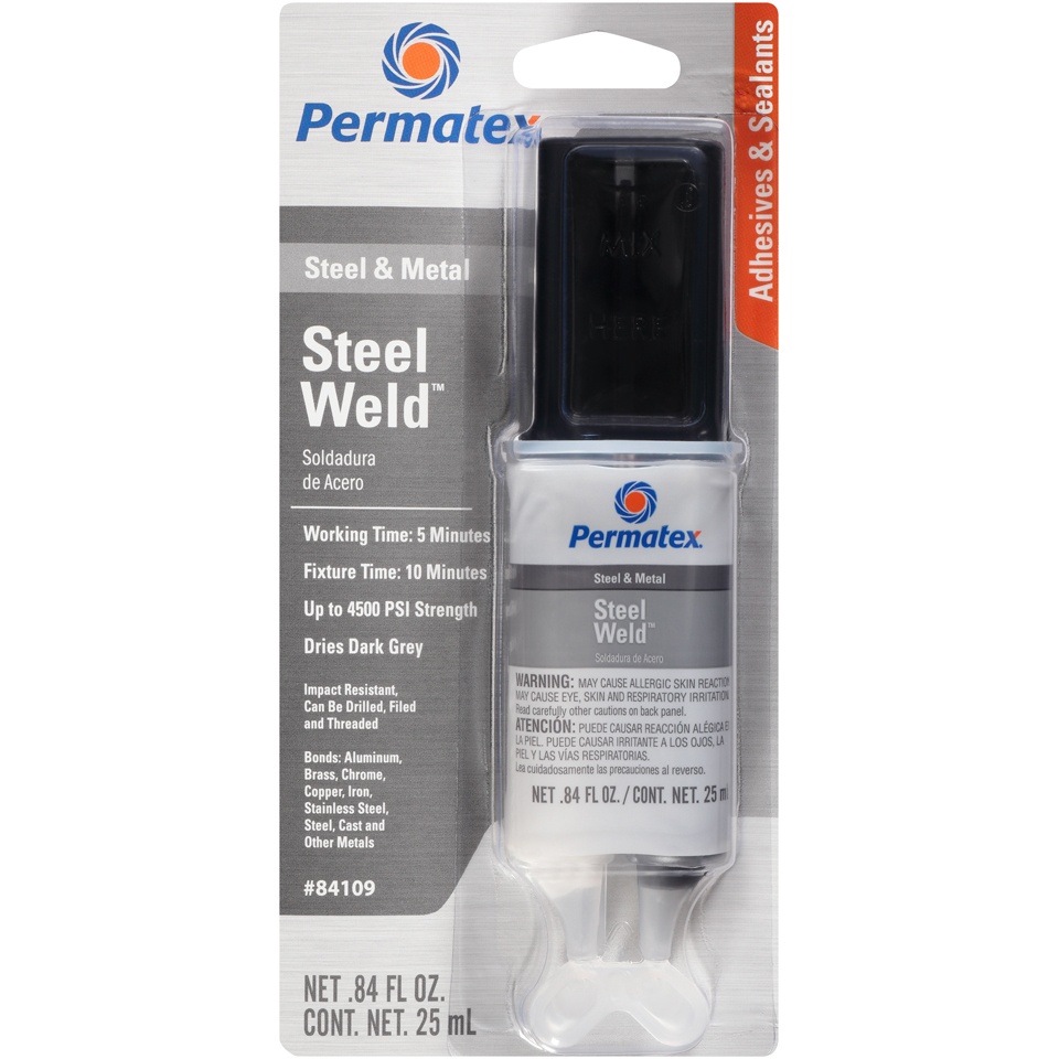 slide 1 of 4, Permatex 4 Minute Steel & Metal Weld Adhesive & Sealant, 0.84 fl oz