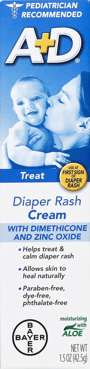 slide 3 of 5, A+D Treat Diaper Rash Cream with Dimethicone + Zinc Oxide 1.5 oz Box, 1.5 oz