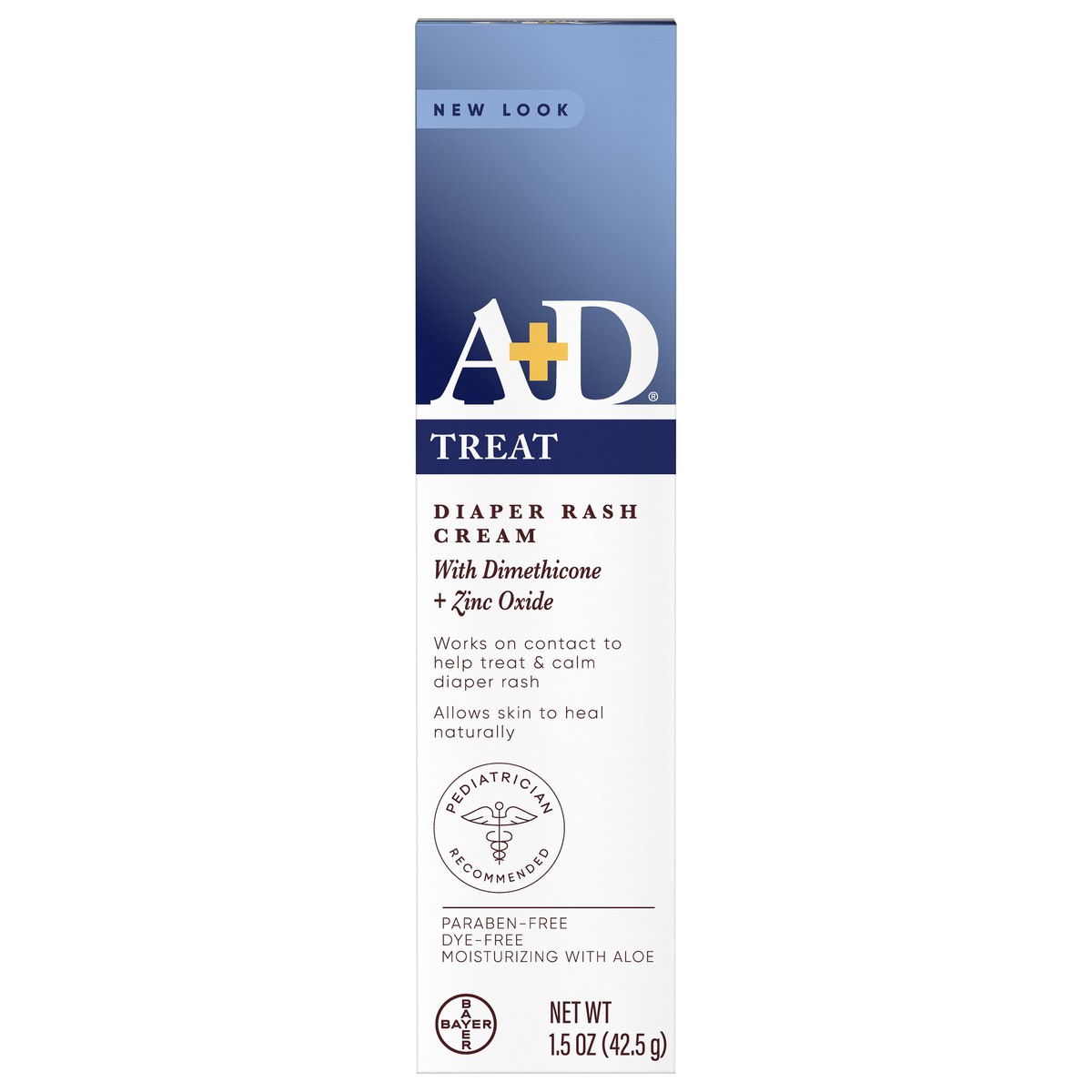 slide 1 of 5, A+D Treat Diaper Rash Cream with Dimethicone + Zinc Oxide 1.5 oz Box, 1.5 oz