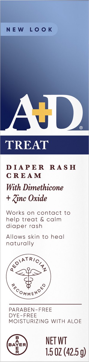 slide 1 of 5, A+D Treat Diaper Rash Cream with Dimethicone + Zinc Oxide 1.5 oz Box, 1.5 oz