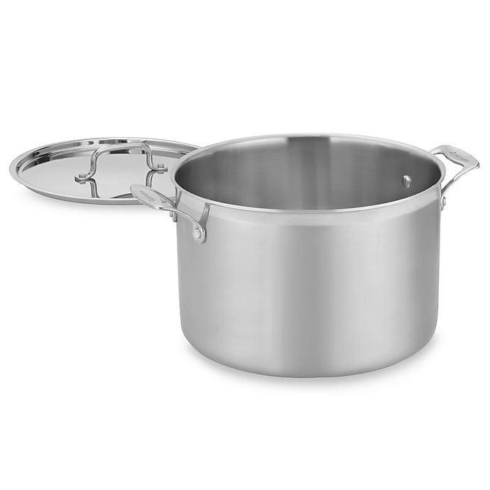 slide 1 of 1, Cuisinart MultiClad Pro Triple-Ply Stainless Stock Pot with Lid, 12 qt