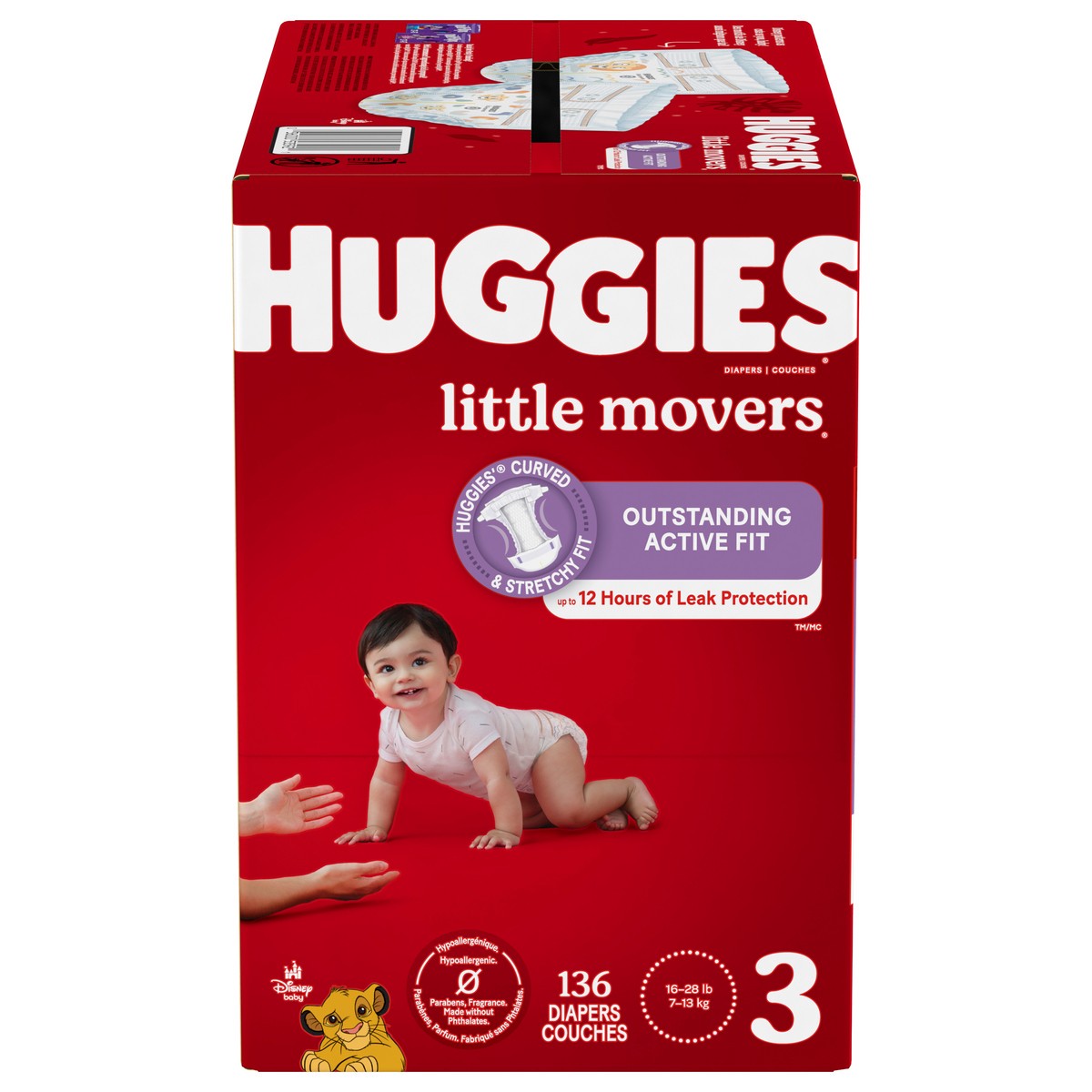 slide 1 of 9, Huggies Little Movers Baby Diapers, Size 3, 136 Ct, 136 ct