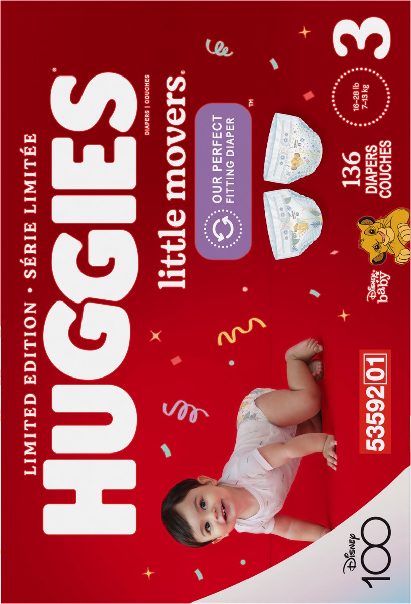 Huggies Little Movers Baby Diapers - Size 3 136 ct