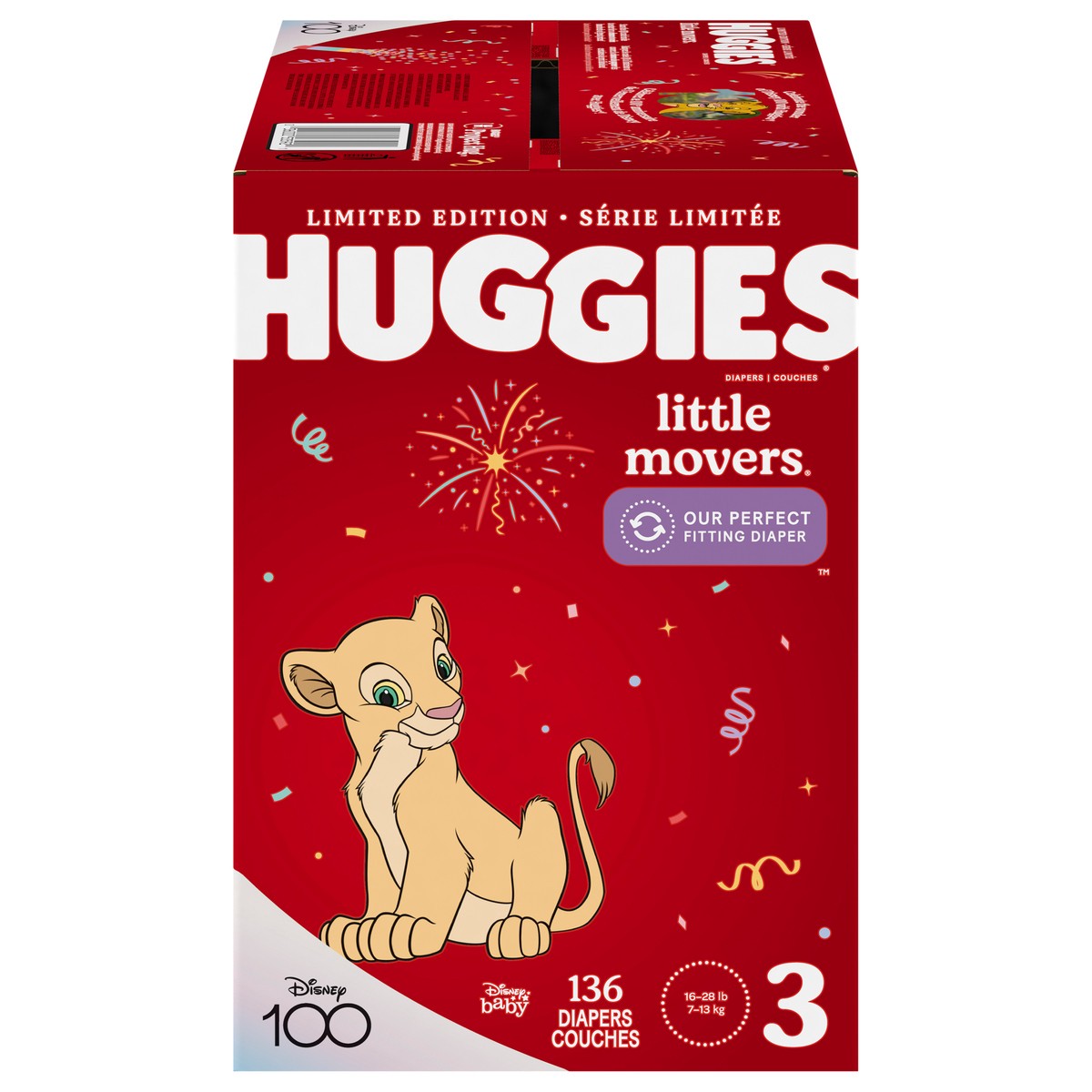 slide 4 of 9, Huggies Little Movers Baby Diapers, Size 3, 136 Ct, 136 ct