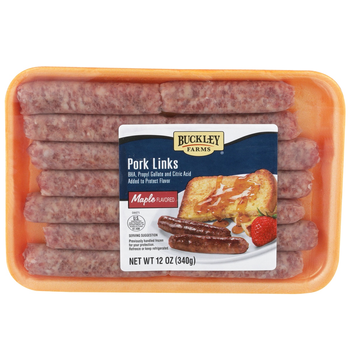 slide 1 of 1, Buckley Farms Maple Flavored Pork Links, 1 ct