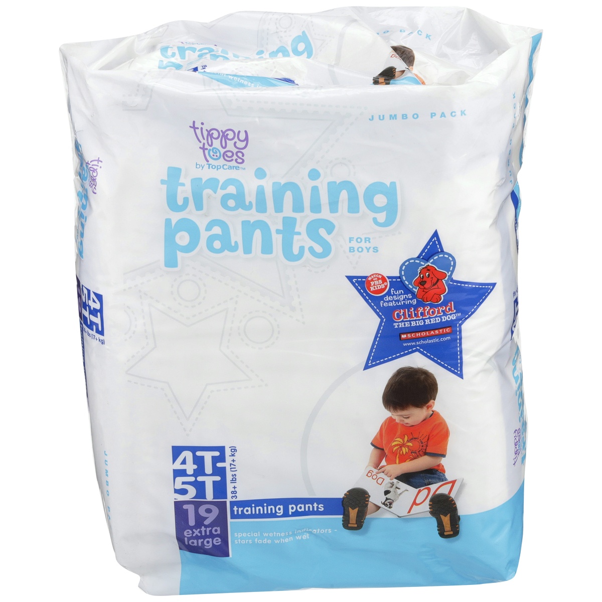 slide 1 of 1, Tippy Toes Training Pants For Boys 4t5t Jumbo, 19 ct