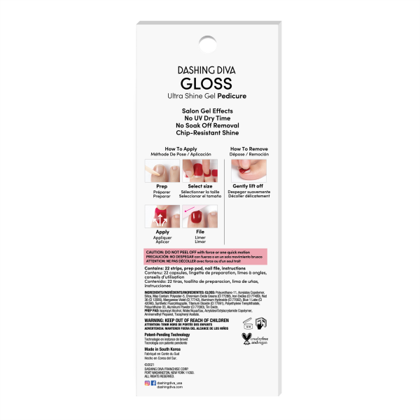 Gel Pedicure Nail Strips - GLOSS Pedicure by Dashing Diva – Dashing Diva