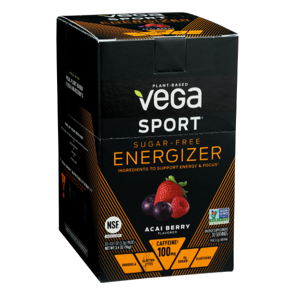slide 1 of 1, Vega Sport Sugar Free Acai Berry Energizer Packets, 30 ct