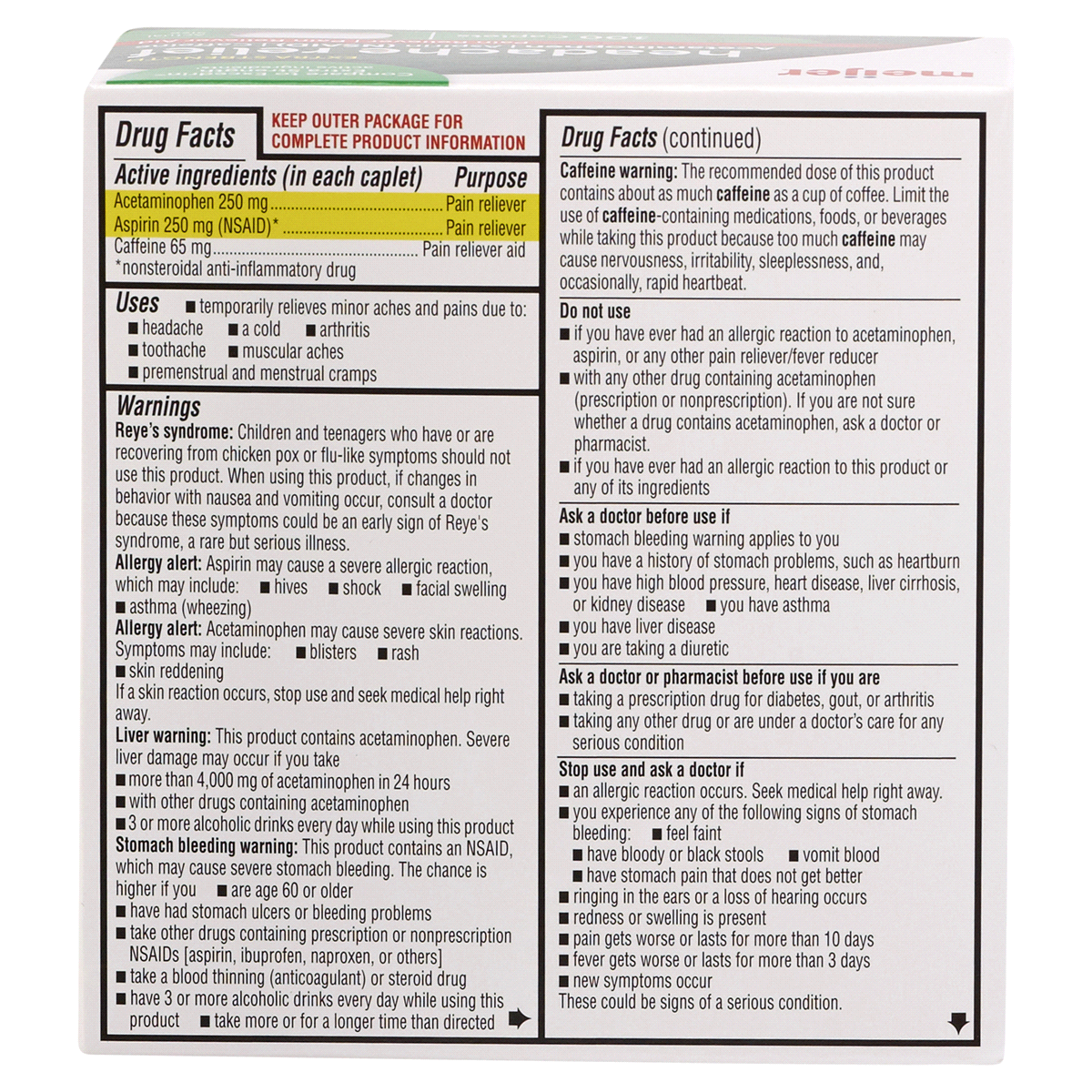 slide 5 of 13, Meijer Headache Relief, 100 ct, 2 ct