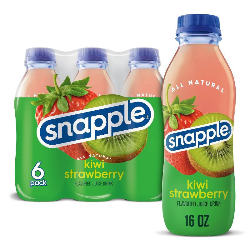 slide 1 of 59, Snapple Kiwi Strawberry Juice Drink- 6 ct; 16 fl oz, 6 ct; 16 fl oz