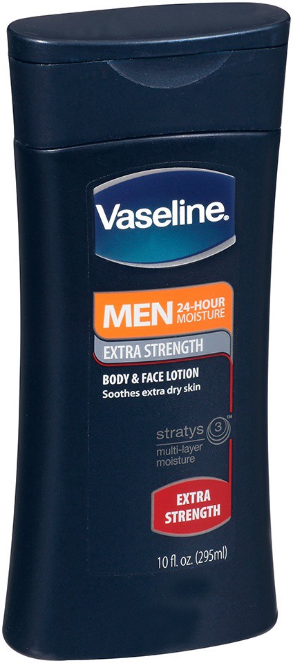slide 1 of 1, Vaseline Mens Body & Face Lotion Extra Strength, 10 oz