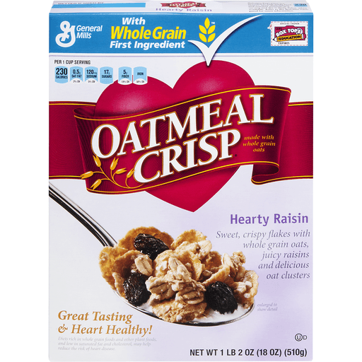 Oatmeal Crisp General Mills Oatmeal Crisp Hearty Raisin Cereal 18 oz ...